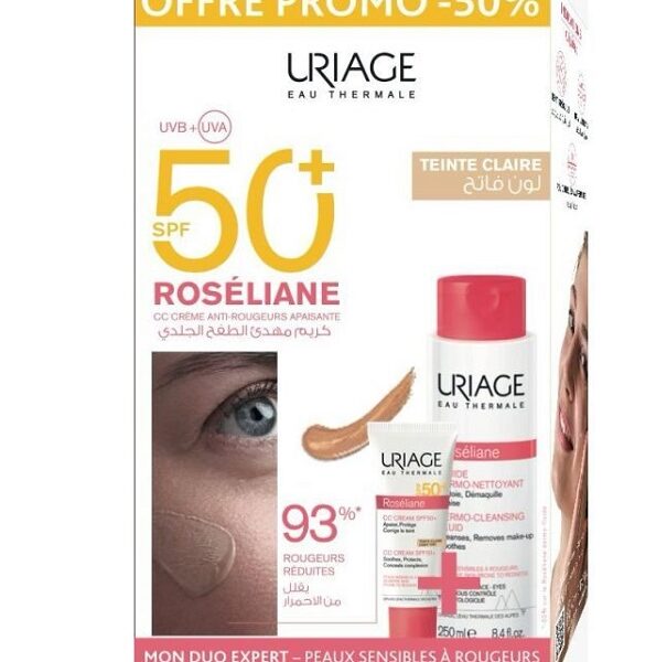 Uriage Roseliane CC Creme Teinte Claire spf50+ 40 ml + eau thermale uriage 50 ml
