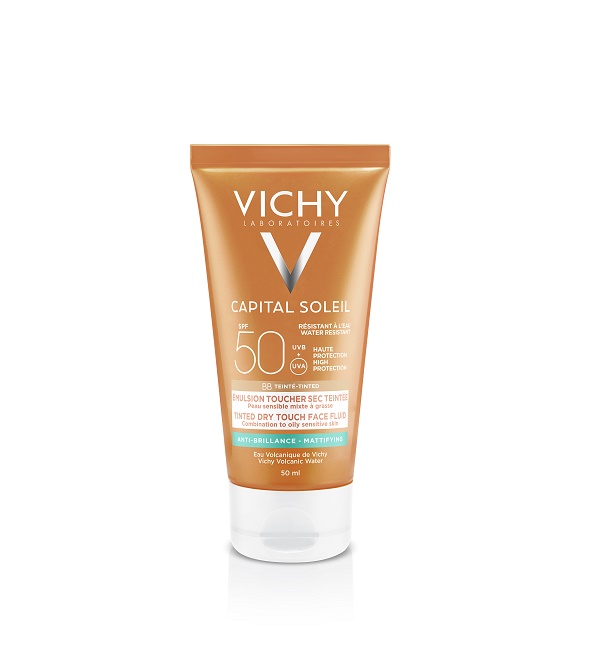 Vichy-Capital-Soleil-BB-Creme-3337871325787-1-1.jpg Vichy Capital Soleil Émulsion Toucher Sec Teintée SPF50 – 50 ml – Image 1